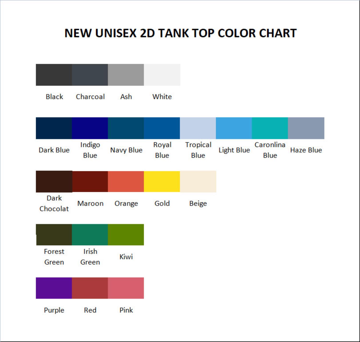 tank top color chart - Geometry Dash Merch