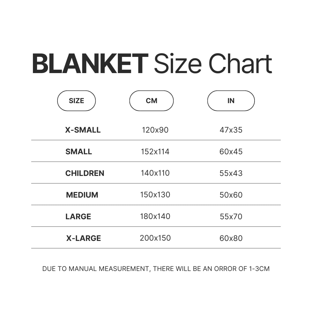 Blanket Size Chart - Geometry Dash Merch