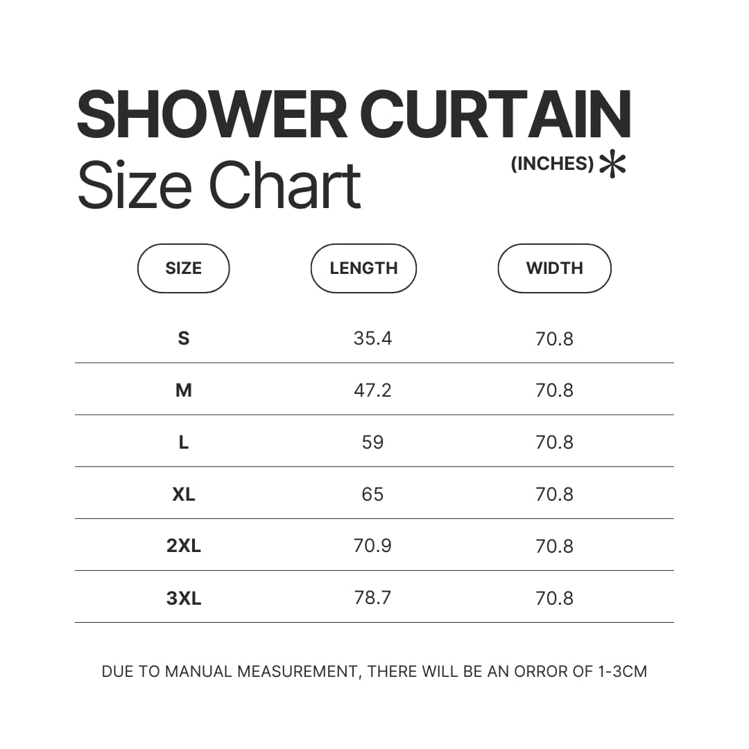 Shower Curtain Size Chart - Geometry Dash Merch