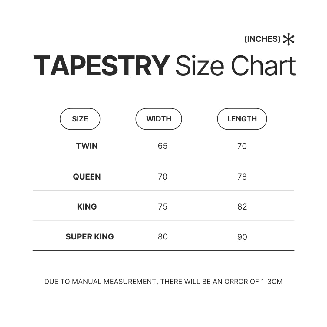 Tapestry Size Chart - Geometry Dash Merch